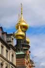Copenhagen, Denmark. St. Alexander Nevsky Church gold domes Art Print